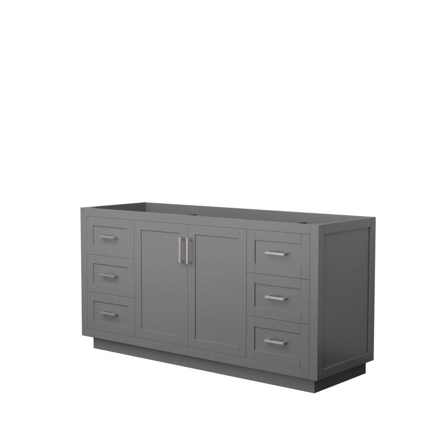Wyndham Collection Miranda 66" Single Bathroom Dark Gray Vanity With Brushed Nickel Trim