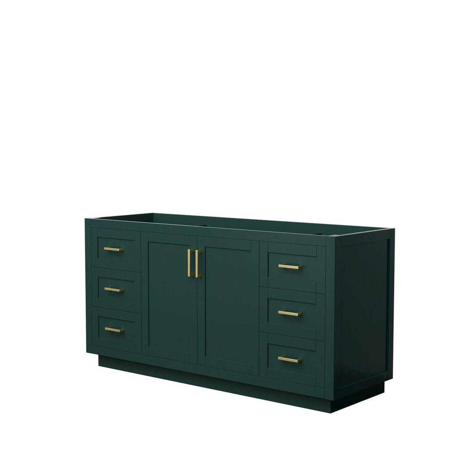 Wyndham Collection Miranda 66" Single Bathroom Green Vanity With Brushed Gold Trim