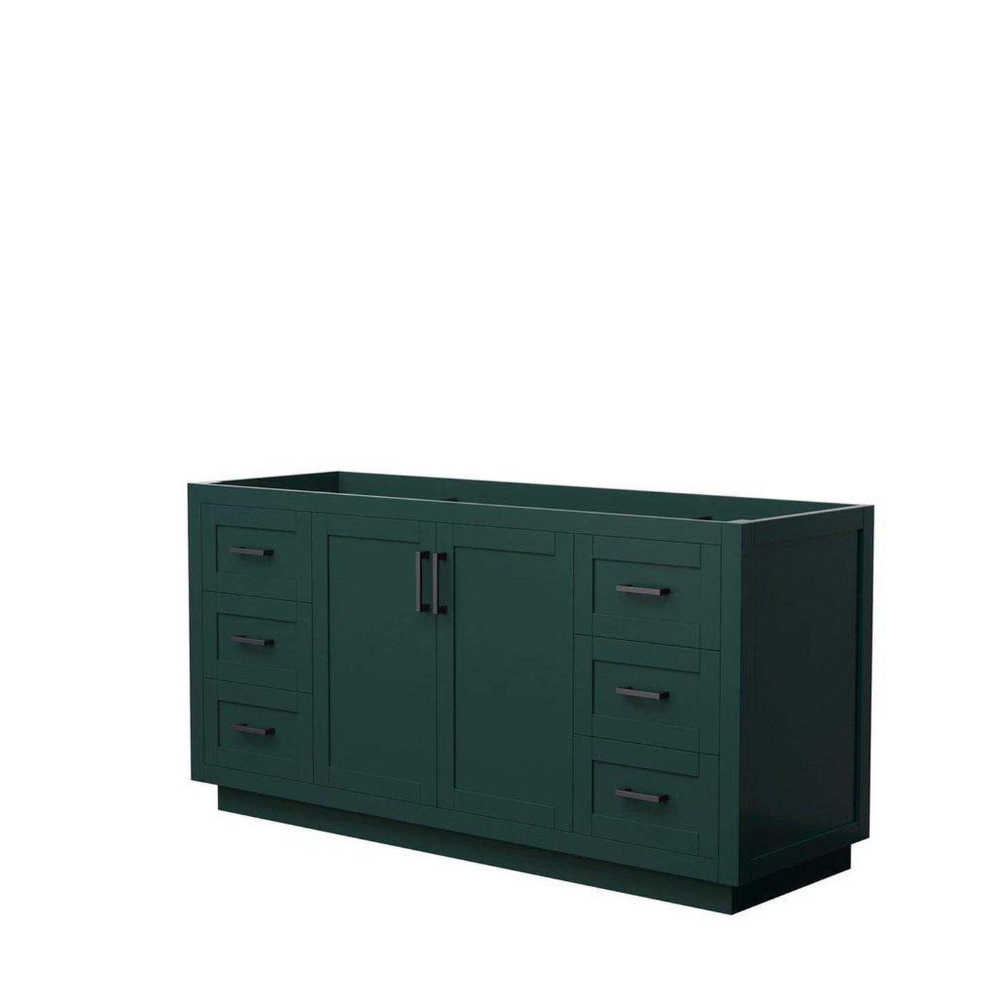 Wyndham Collection Miranda 66" Single Bathroom Green Vanity With Matte Black Trim