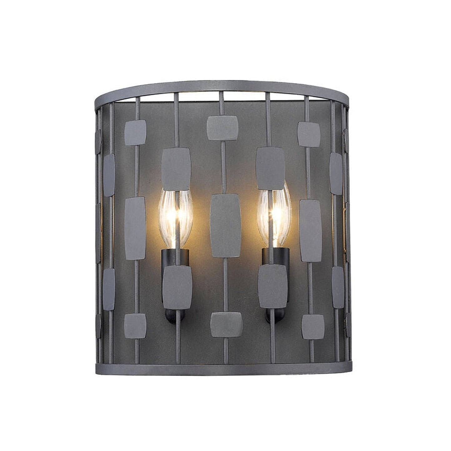 Z-Lite Almet 9" 2-Light Bronze Steel Frame Wall Sconce