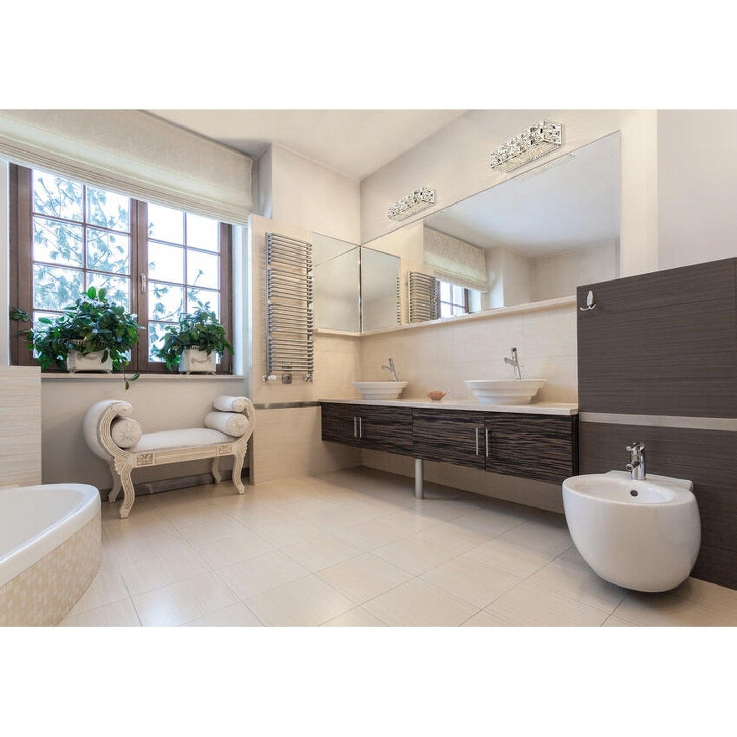 Z-Lite Aludra 21" 4-Light LED Chrome and Crystal Frame Vanity Light