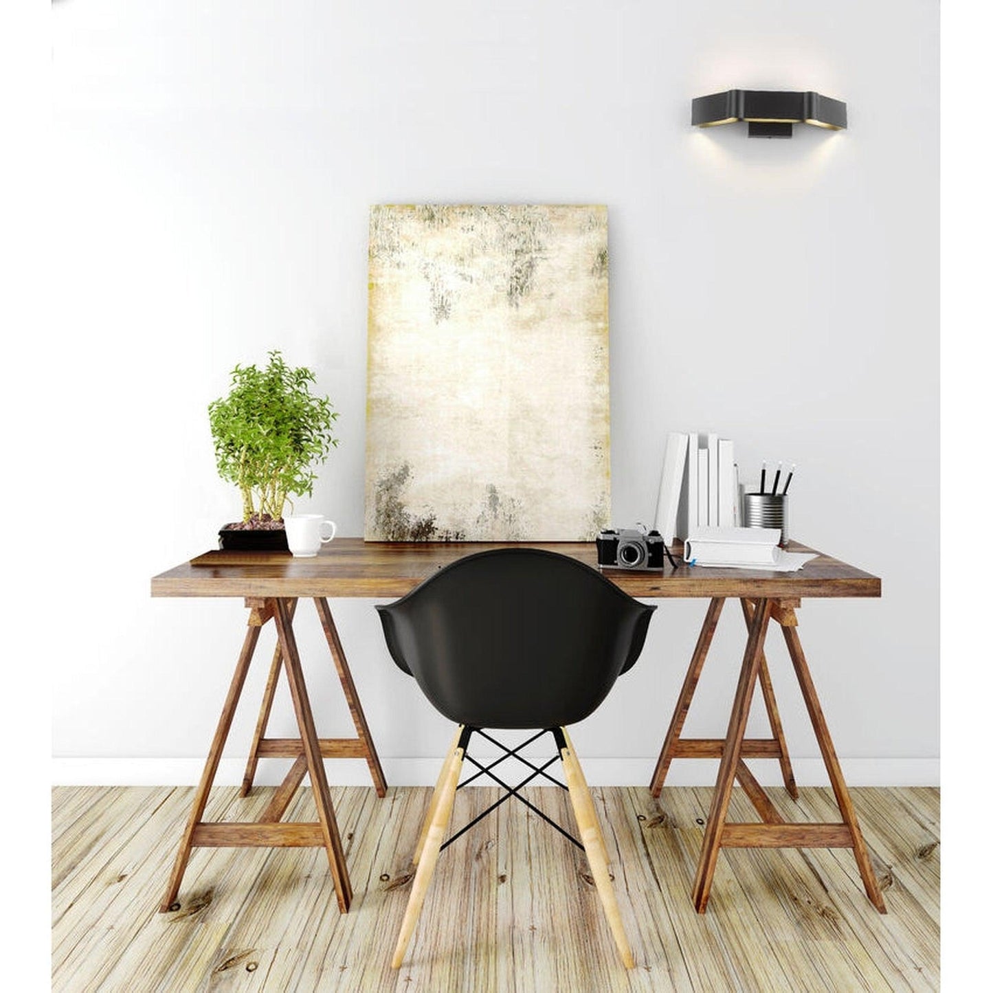 Z-Lite Arcano 17" 1-Light LED Matte Black Wall Sconce With Steel and Aluminum Frame