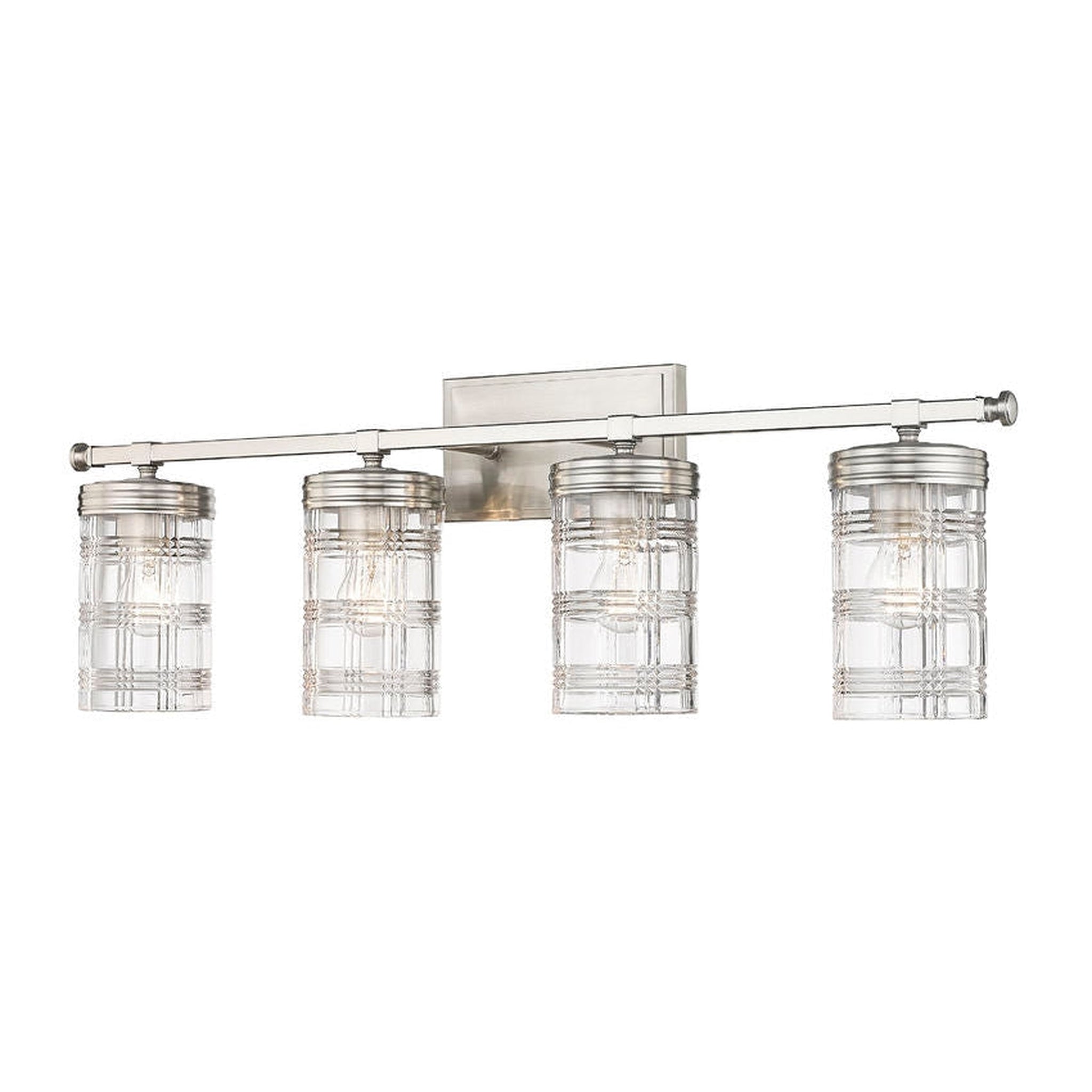 Architecture 4-Light 32.75 deals in. Brushed Nickel Transitional Bathroom Vanity Light