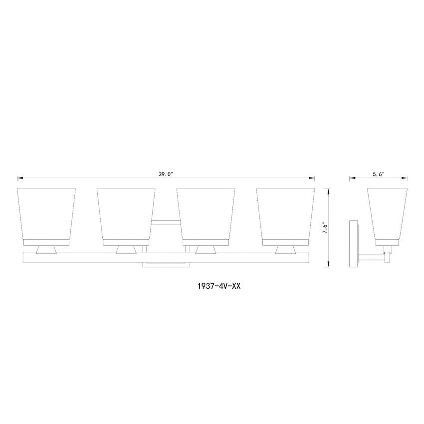 Z-Lite Astor 29" 4-Light Chrome Vanity Light With Etched Opal Glass Shade