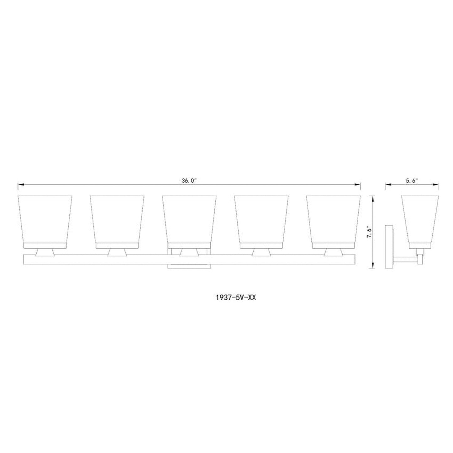 Z-Lite Astor 36" 5-Light Brushed Nickel Vanity Light With Etched Opal Glass Shade