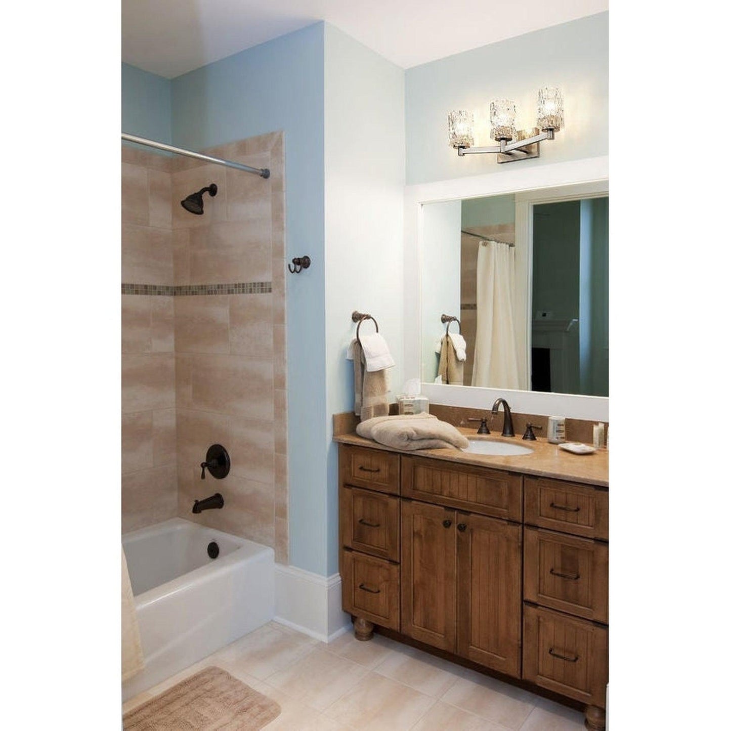 Z-Lite Aubrey 23" 3-Light Brushed Nickel Vanity Light With Clear Glass Shade