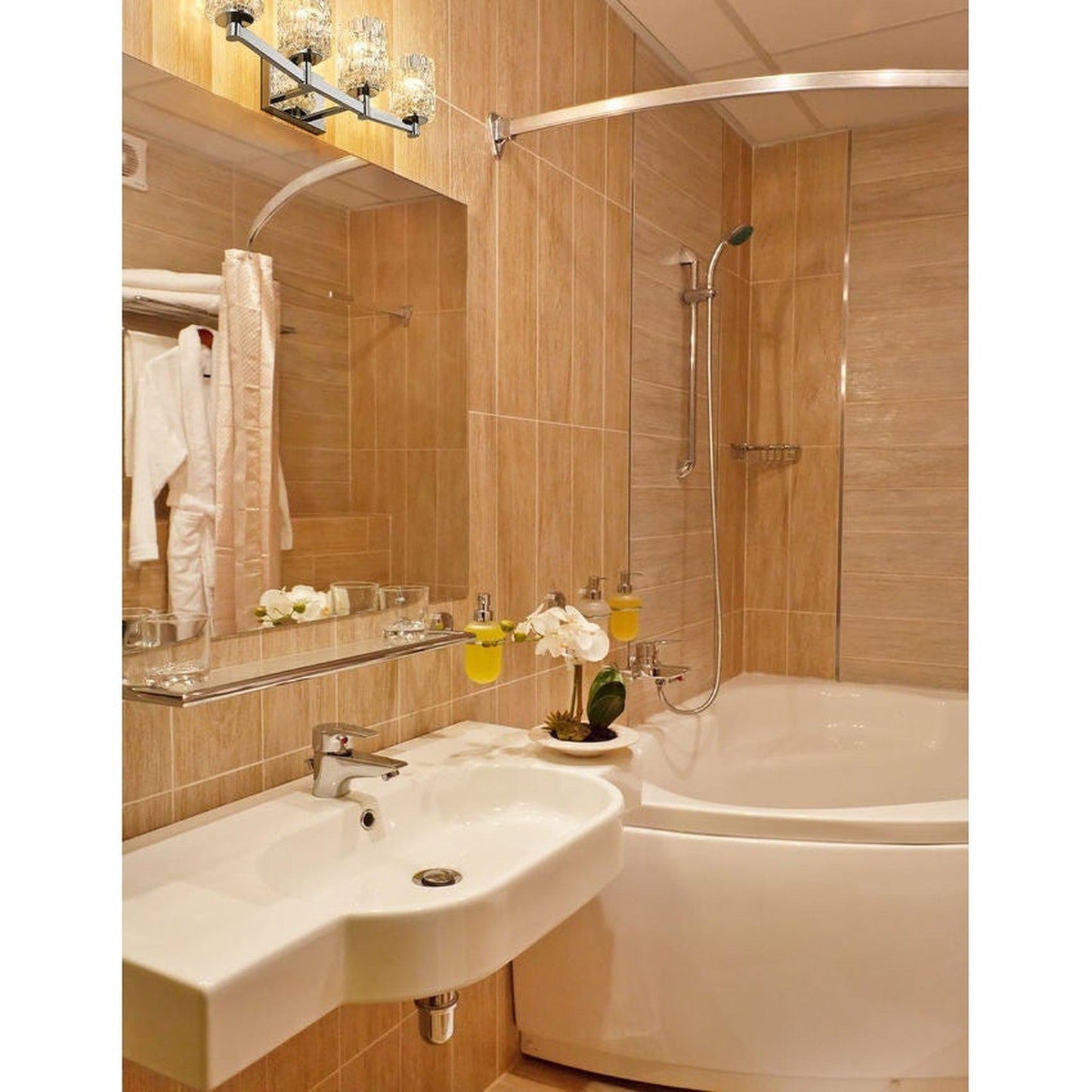 Z-Lite Aubrey 32" 4-Light Chrome Vanity Light With Clear Glass Shade