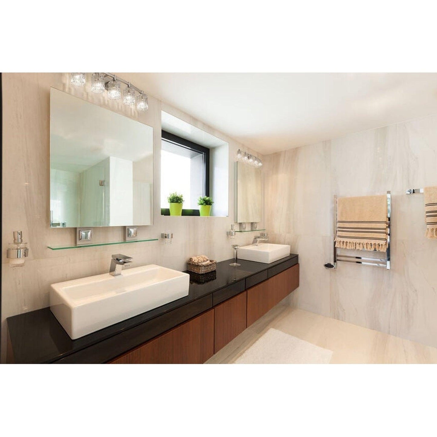 Z-Lite Aubrey 41" 5-Light Brushed Nickel Vanity Light With Clear Glass Shade