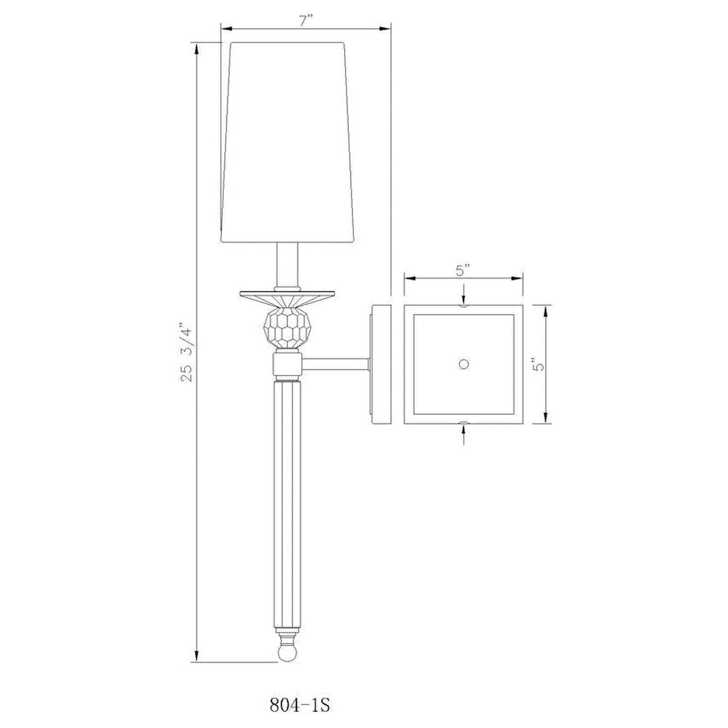 Z-Lite Ava 6" 1-Light Polished Nickel Wall Sconce With White Fabric Shade
