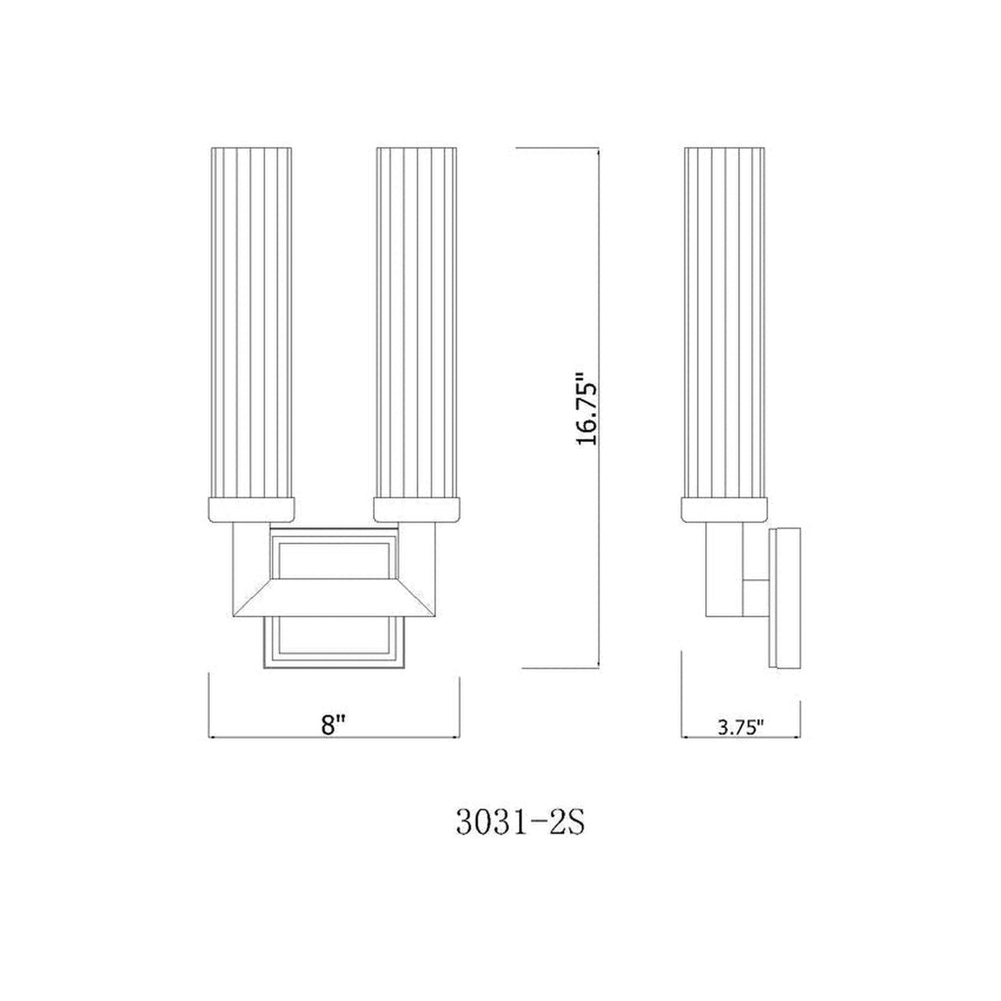 Z-Lite Beau 8" 2-Light Rubbed Brass Wall Sconce With Clear Glass Shade
