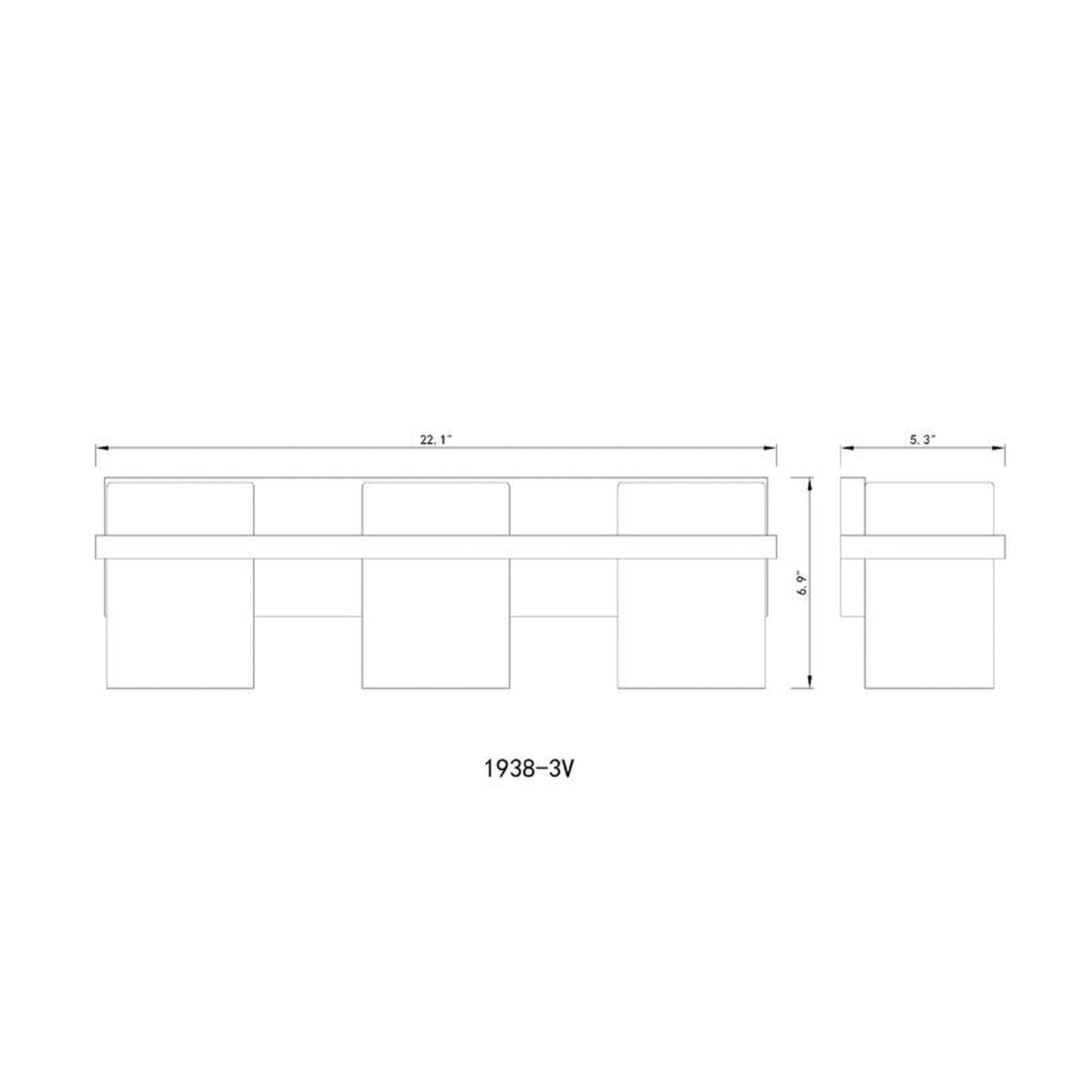 Z-Lite Bennington 22" 3-Light Matte Black Vanity Light With Clear Glass Shade