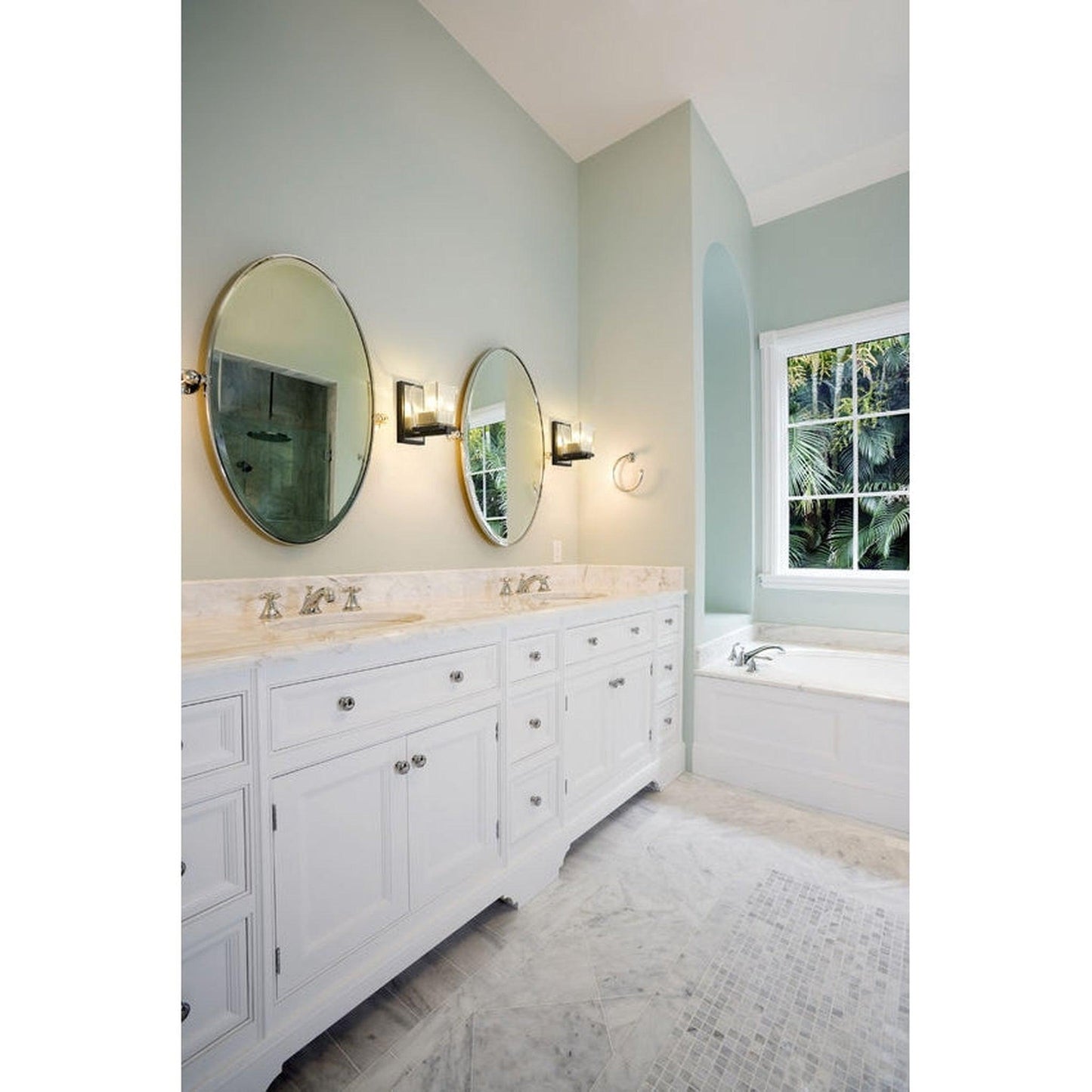 Z-Lite Bleeker Street 5" 1-Light Matte Black and Brushed Nickel Wall Sconce With Clear Glass Shade