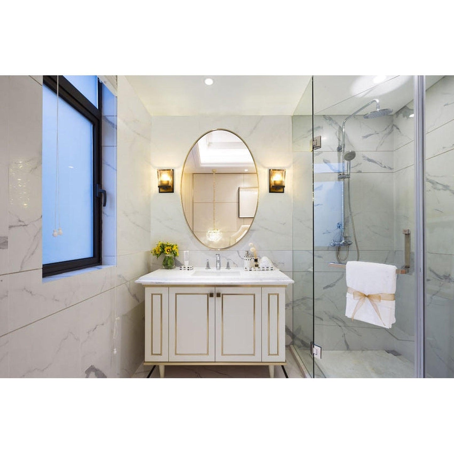 Z-Lite Bleeker Street 5" 1-Light Matte Black and Olde Brass Wall Sconce With Clear Glass Shade