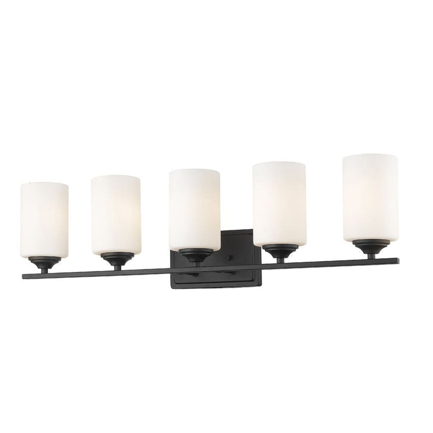 Z-Lite Bordeaux 31" 5-Light Bronze Vanity Light With Matte Opal Glass Shade