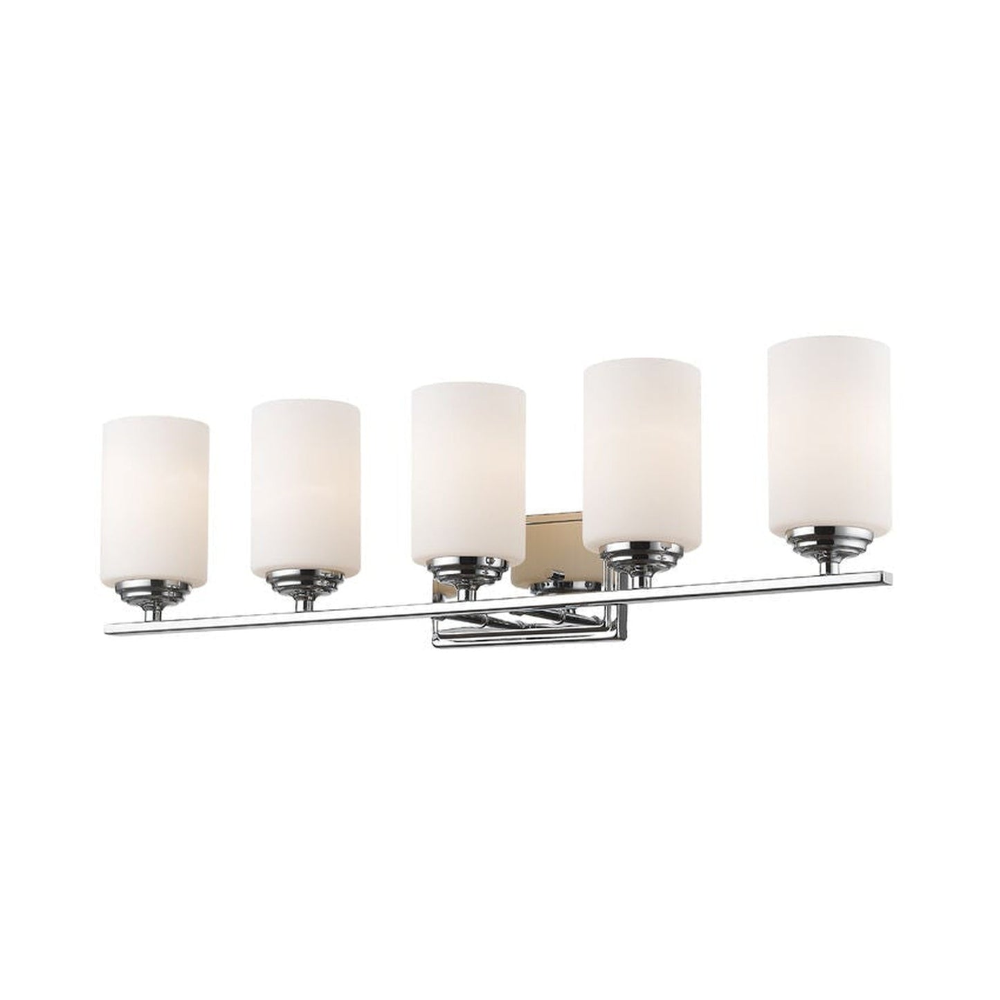 Z-Lite Bordeaux 31" 5-Light Chrome Vanity Light With Matte Opal Glass Shade