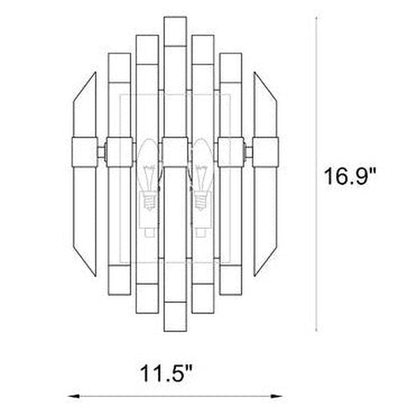 Z-Lite Bova 11" 2-Light Polished Nickel Wall Sconce With Crystal Clear Shade