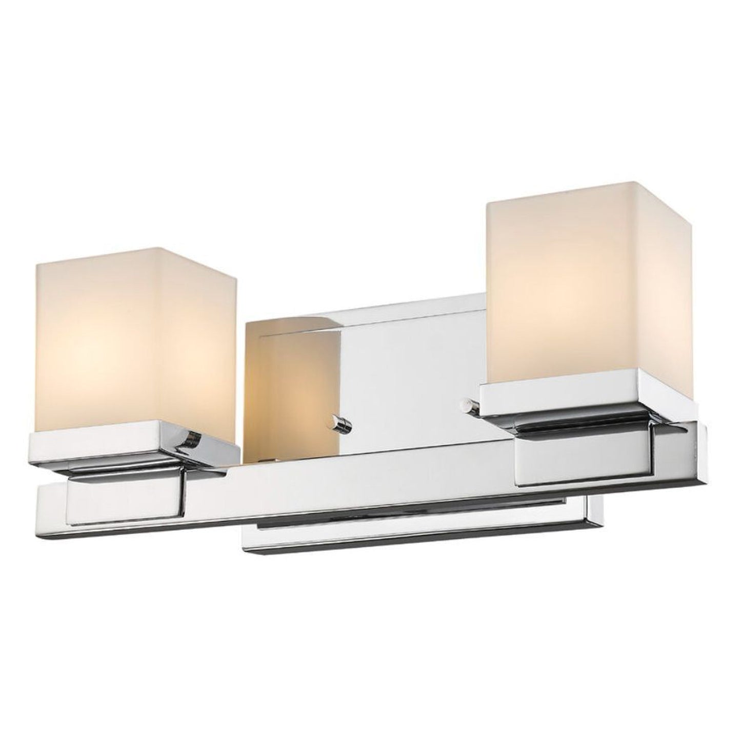 Z-Lite Cadiz 13" 2-Light Chrome Vanity Light With Matte Opal Glass Shade