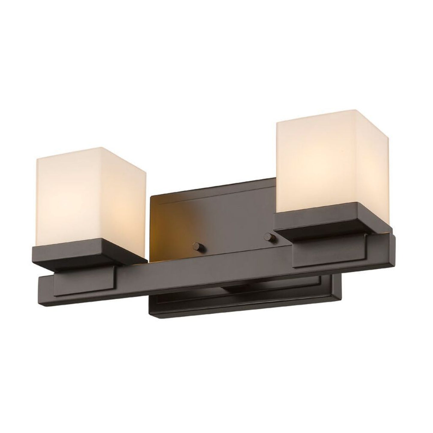 Z-Lite Cadiz 13" 2-Light LED Matte Opal Glass Shade Vanity Light With Bronze Frame Finish