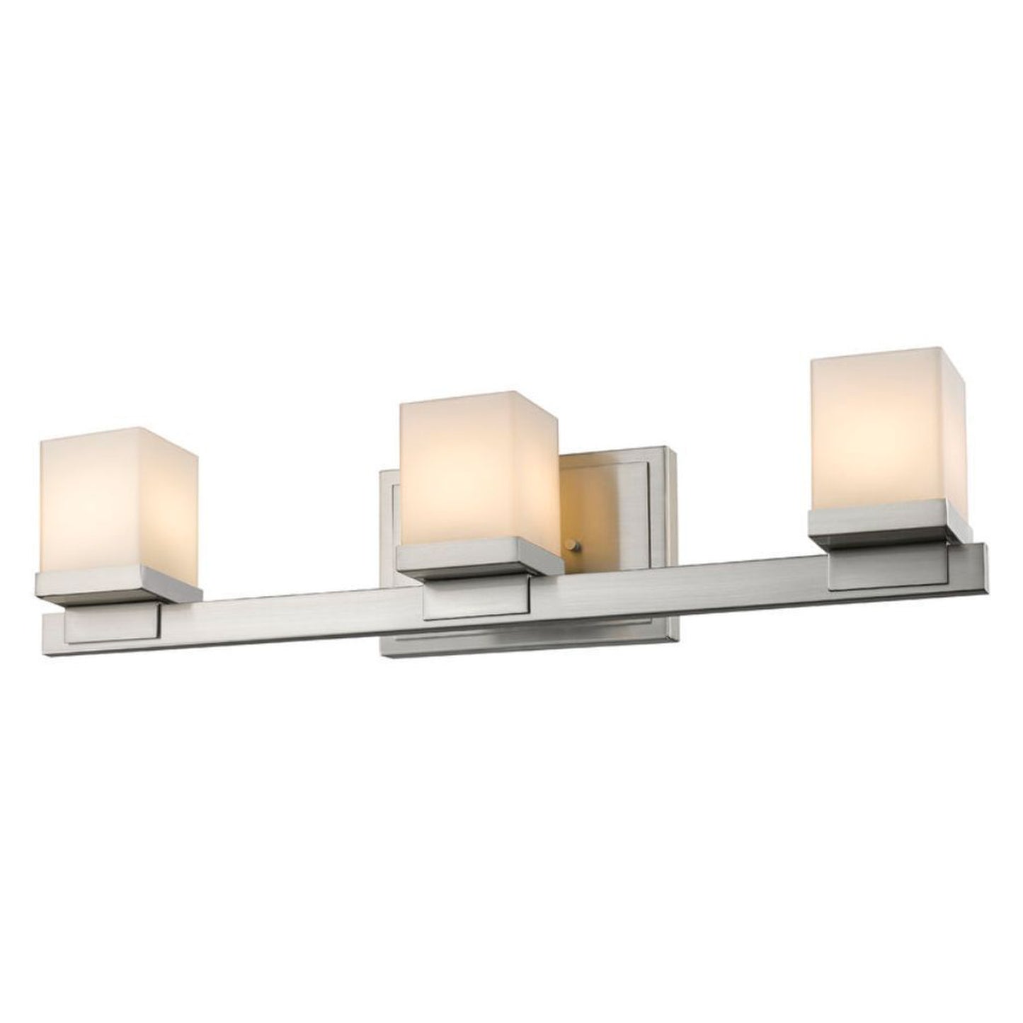 Z-Lite Cadiz 22" 3-Light Matte Opal Glass Shade Vanity Light With Brushed Nickel Frame Finish