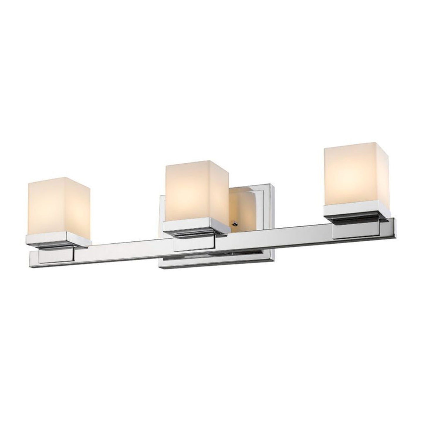 Z-Lite Cadiz 22" 3-Light Matte Opal Glass Shade Vanity Light With Chrome Frame Finish