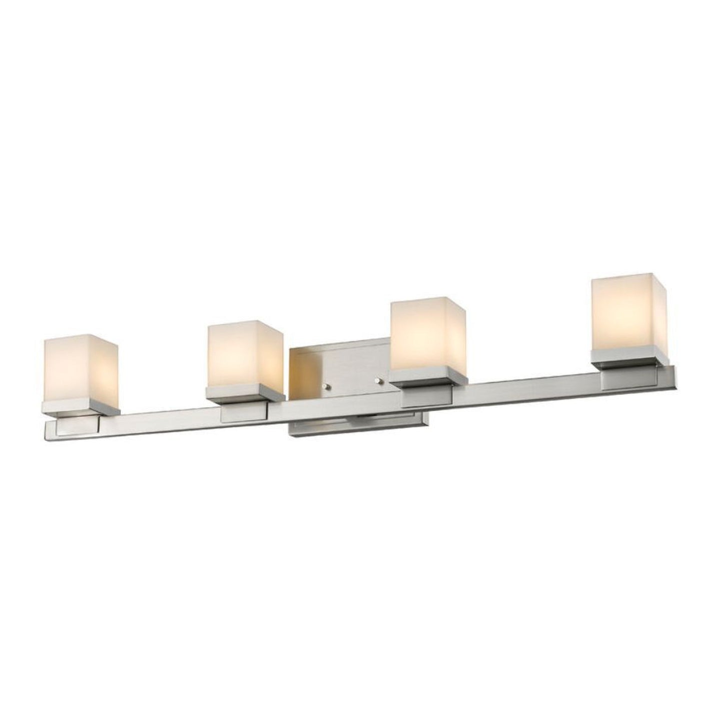 Z-Lite Cadiz 32" 4-Light LED Brushed Nickel Vanity Light With Matte Opal Glass Shade