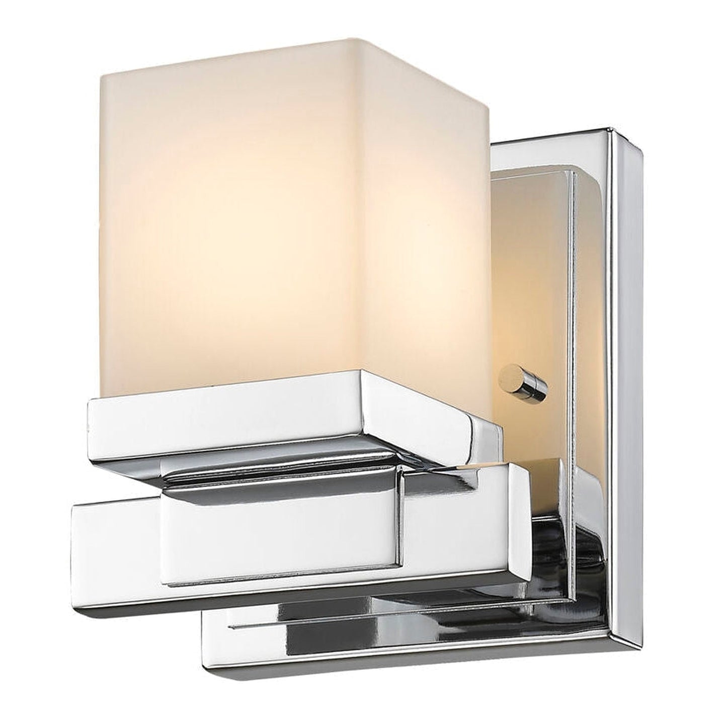 Z-Lite Cadiz 5" 1-Light Matte Opal Glass Shade Wall Sconce With Chrome Frame Finish