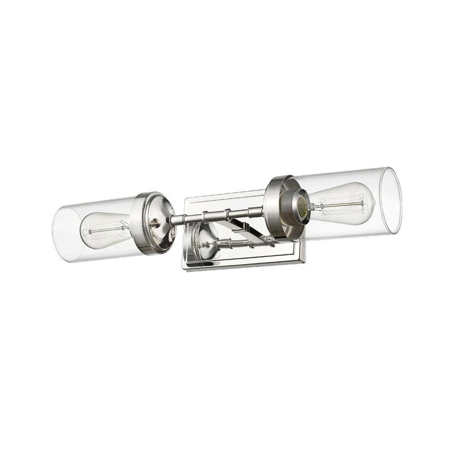 Z-Lite Calliope 21" 2-Light Polished Nickel Wall Sconce With Clear Glass Shade