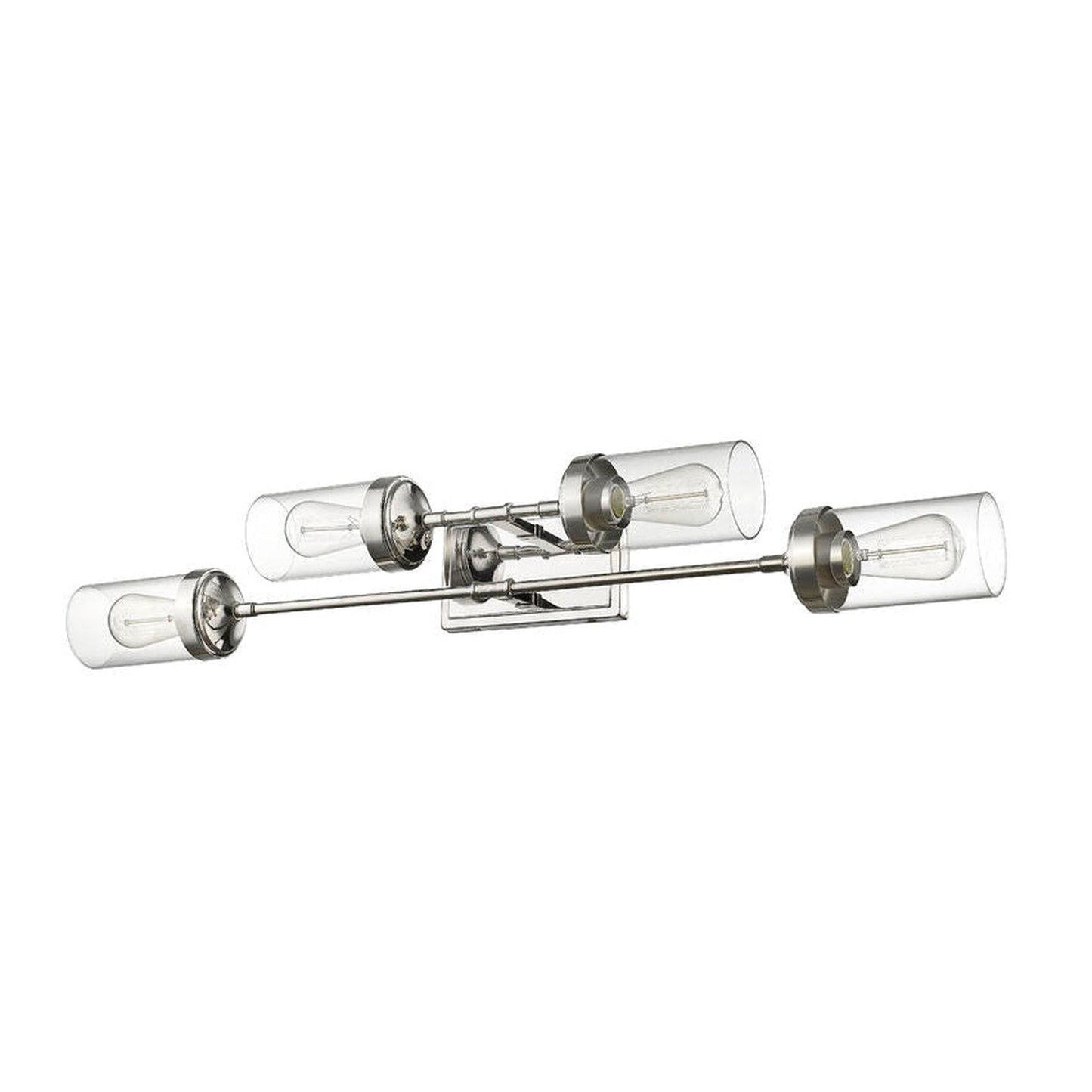 Z-Lite Calliope 38" 4-Light Polished Nickel Vanity Light With Clear Glass Shade