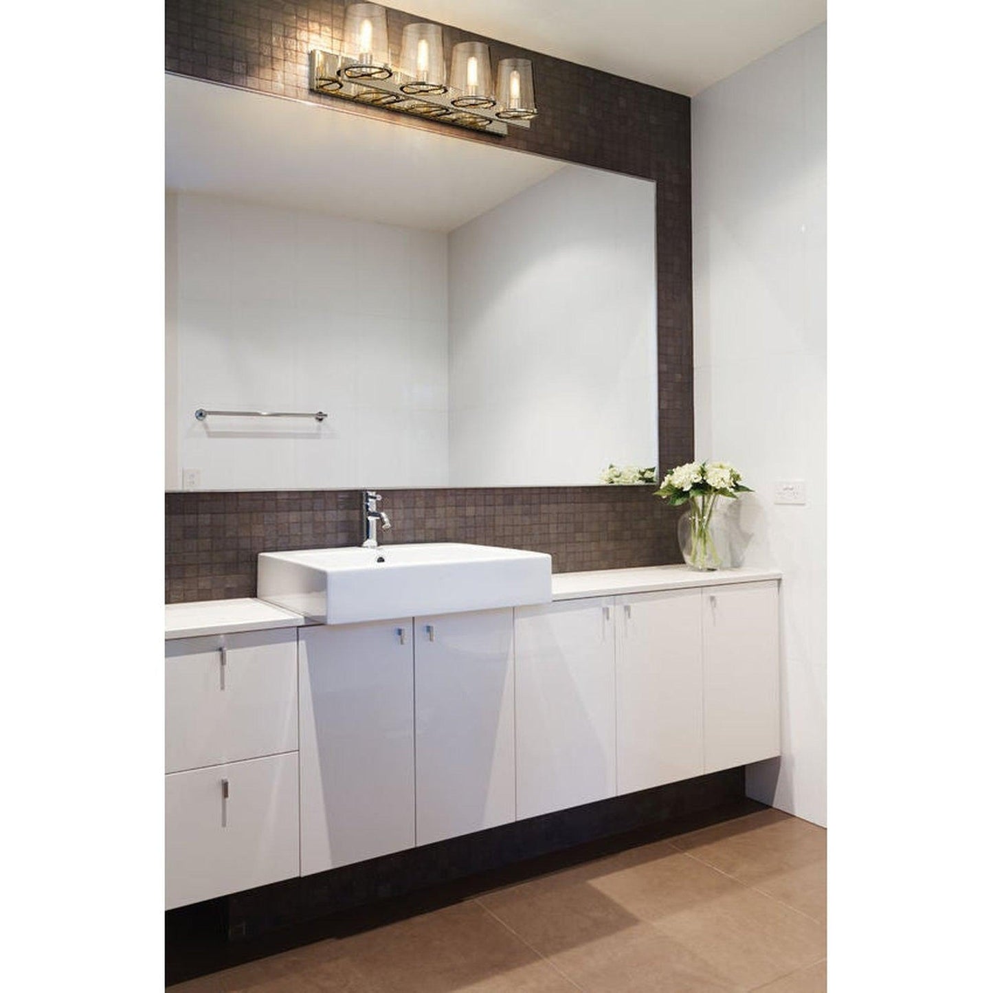 Z-Lite Callista 38" 4-Light Polished Nickel Vanity Light With Clear Glass Shade