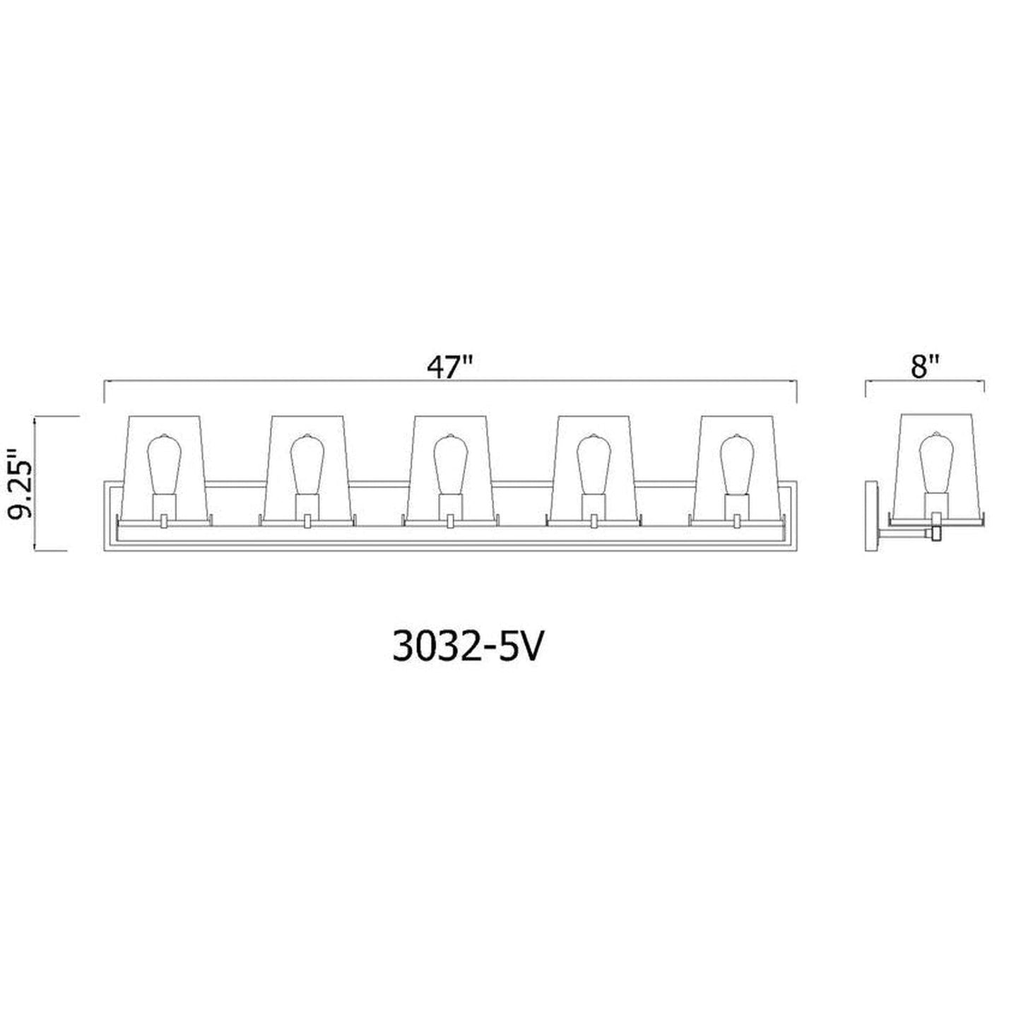 Z-Lite Callista 47" 5-Light Polished Nickel Vanity Light With Clear Glass Shade
