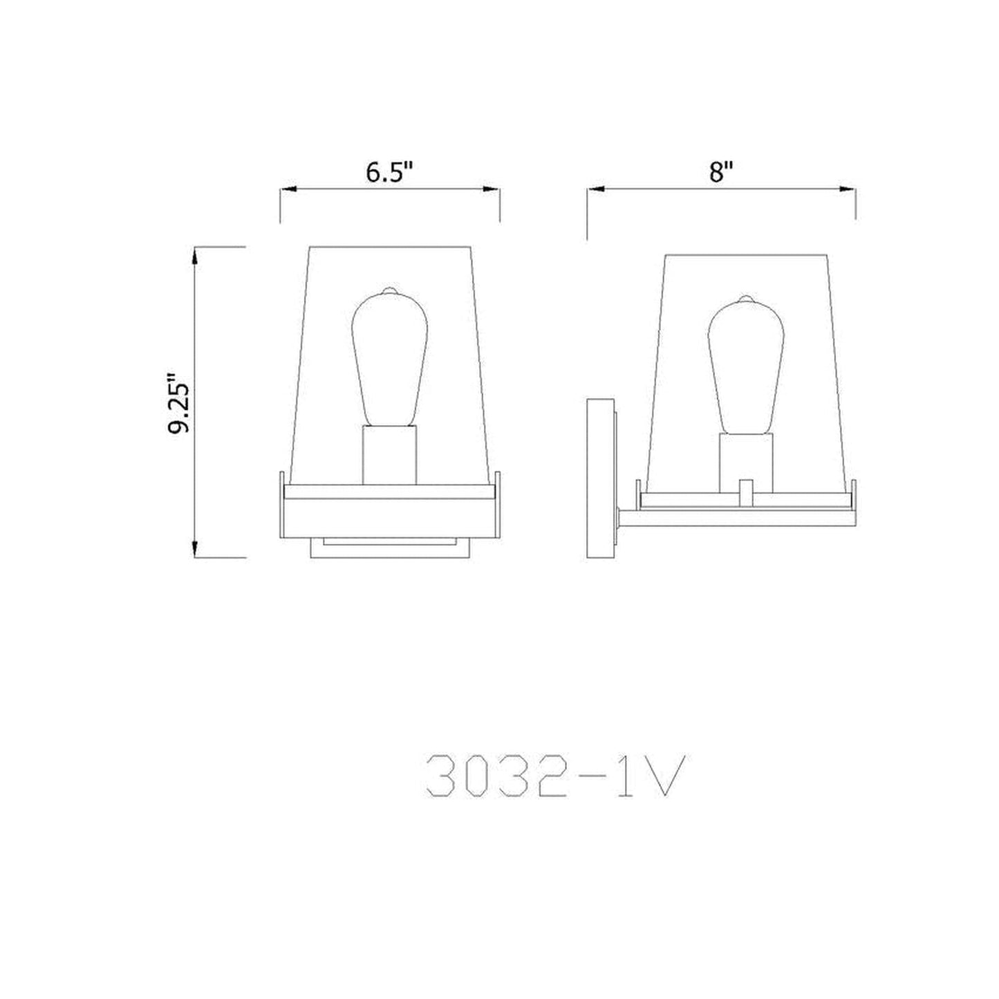 Z-Lite Callista 7" 1-Light Rubbed Brass Vanity Light With Clear Glass Shade