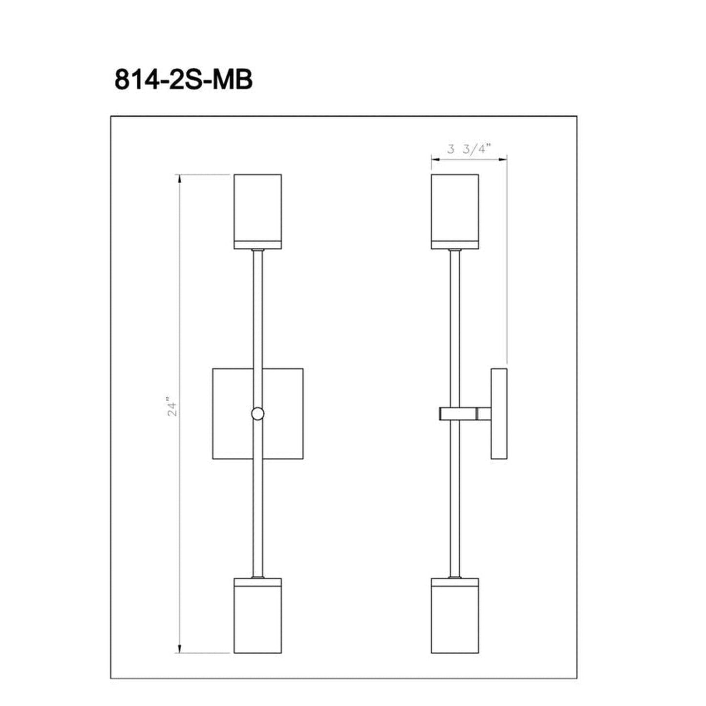 Z-Lite Calumet 6" 2-Light Matte Black and Olde Brass Wall Sconce