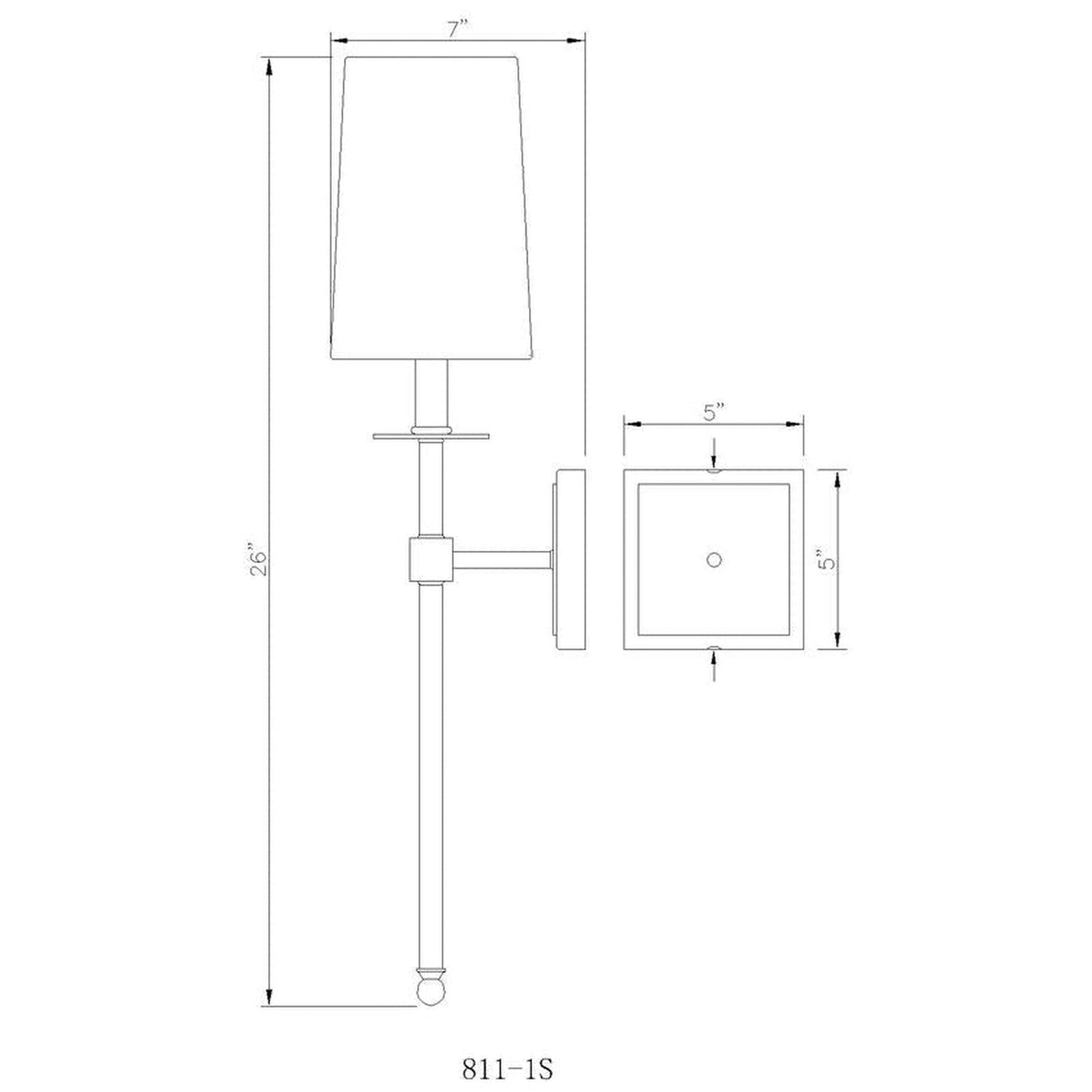 Z-Lite Camila 6" 1-Light Matte Black Wall Sconce With White Fabric Shade
