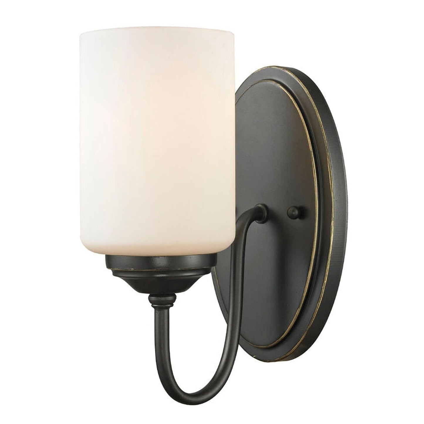 Z-Lite Cardinal 5" 1-Light Olde Bronze Wall Sconce With Matte Opal Glass Shade