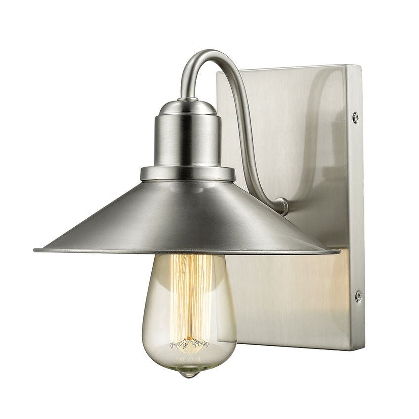 Z-Lite Casa 9" 1-Light Brushed Nickel Wall Sconce With Brushed Nickel Steel Shade
