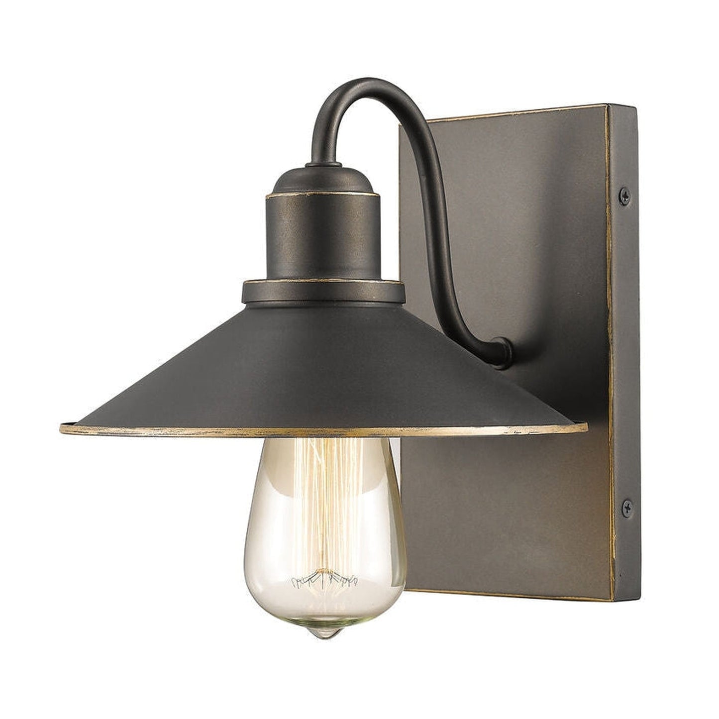 Z-Lite Casa 9" 1-Light Olde Bronze Wall Sconce With Olde Bronze Steel Shade