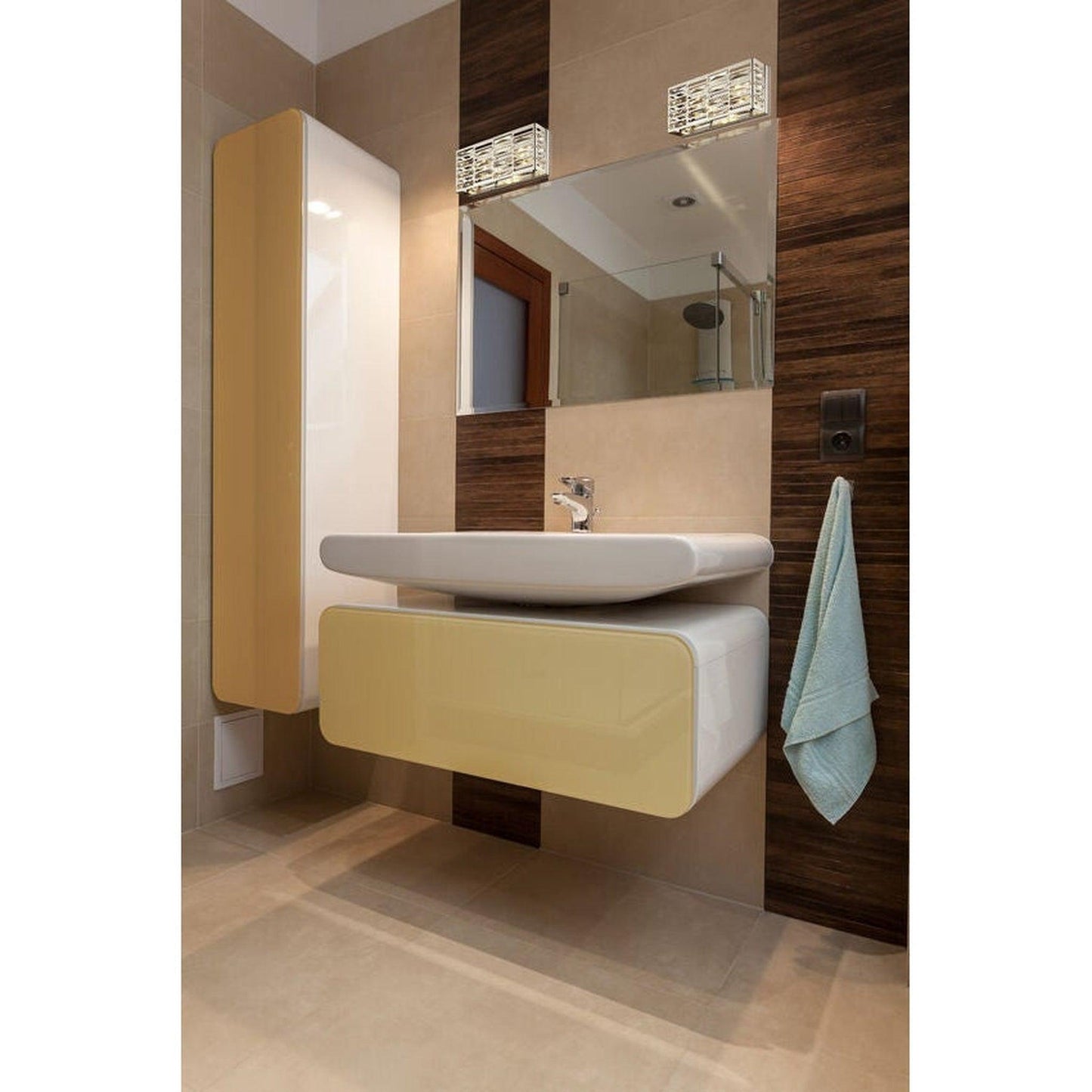 Z-Lite Cronise 16" 2-Light Chrome Vanity Light With Crystal Glass Shade