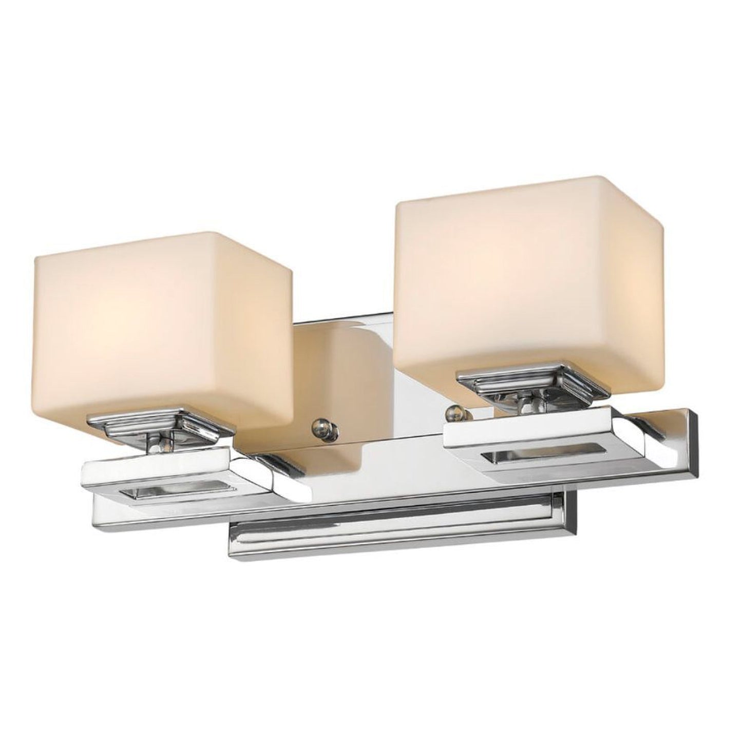 Z-Lite Cuvier 12" 2-Light Chrome Vanity Light With Matte Opal Glass Shade