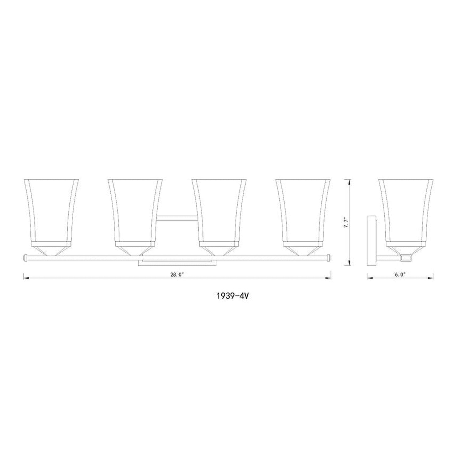 Z-Lite Darcy 28" 4-Light Chrome Vanity Light With Etched Opal Glass Shade