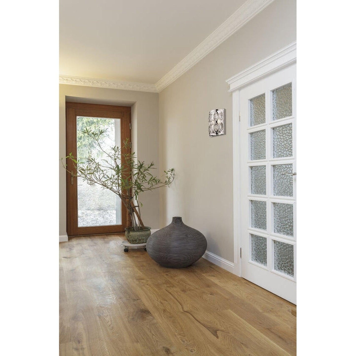 Z-Lite Dealey 9" 2-Light Chrome Wall Sconce With Clear Crystal Shade