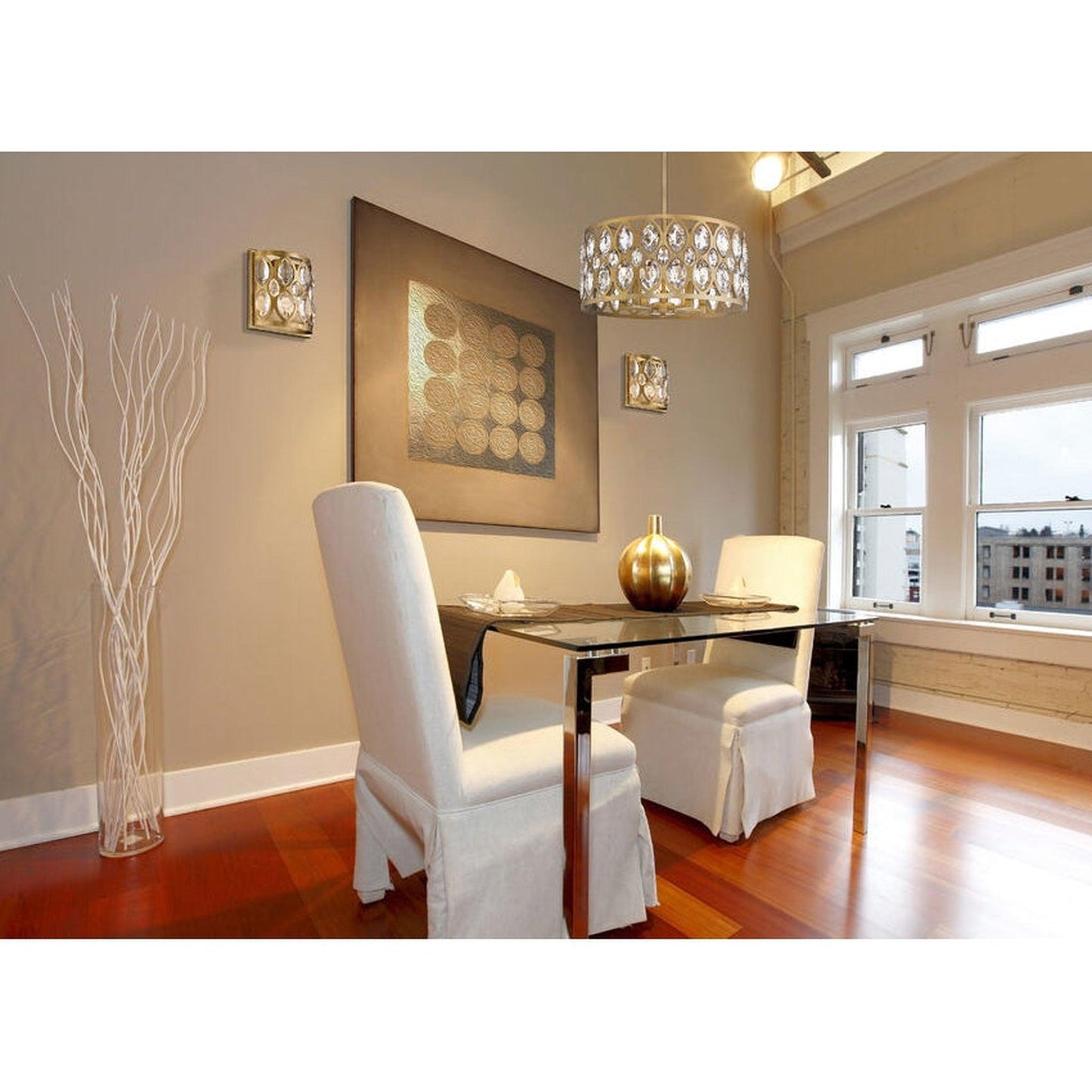 Z-Lite Dealey 9" 2-Light Heirloom Brass Wall Sconce With Clear Crystal Shade