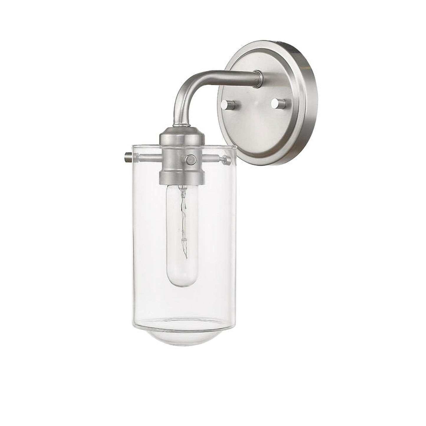 Z-Lite Delaney 5" 1-Light Brushed Nickel Wall Sconce With Clear Glass Shade
