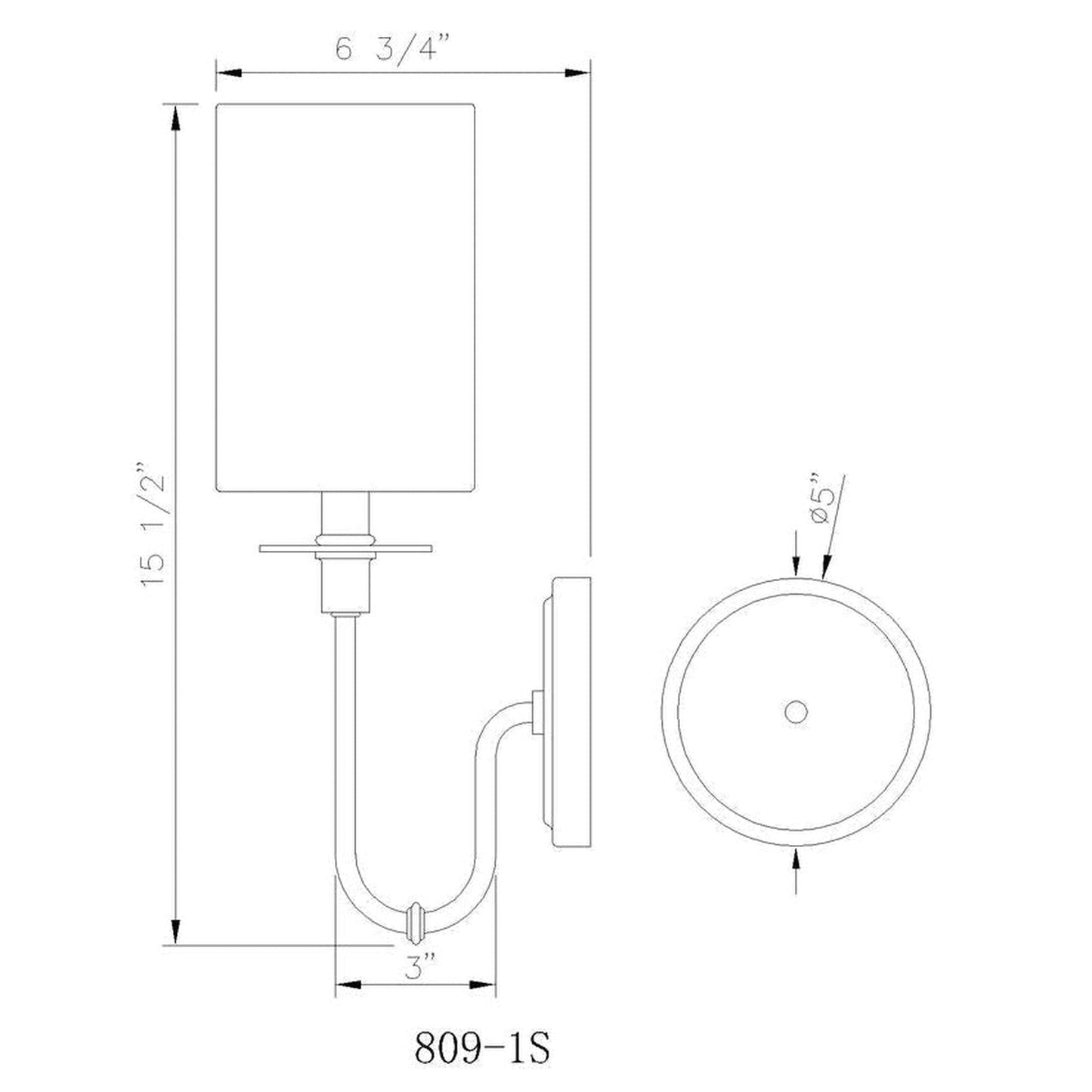 Z-Lite Ella 5" 1-Light White Brushed Nickel Wall Sconce With White Fabric Shade
