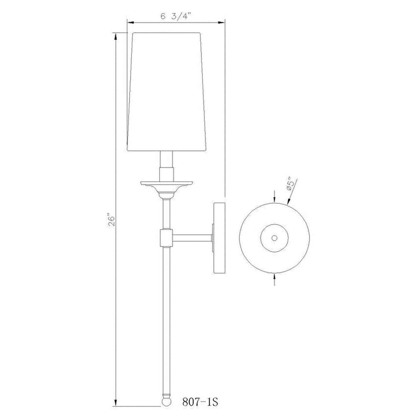 Z-Lite Emily 6" 1-Light Brushed Nickel Wall Sconce With White Fabric Shade