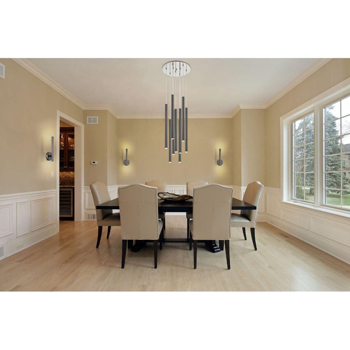 Z-Lite Forest 3" 2-Light LED Pearl Black Wall Sconce With Steel Shade