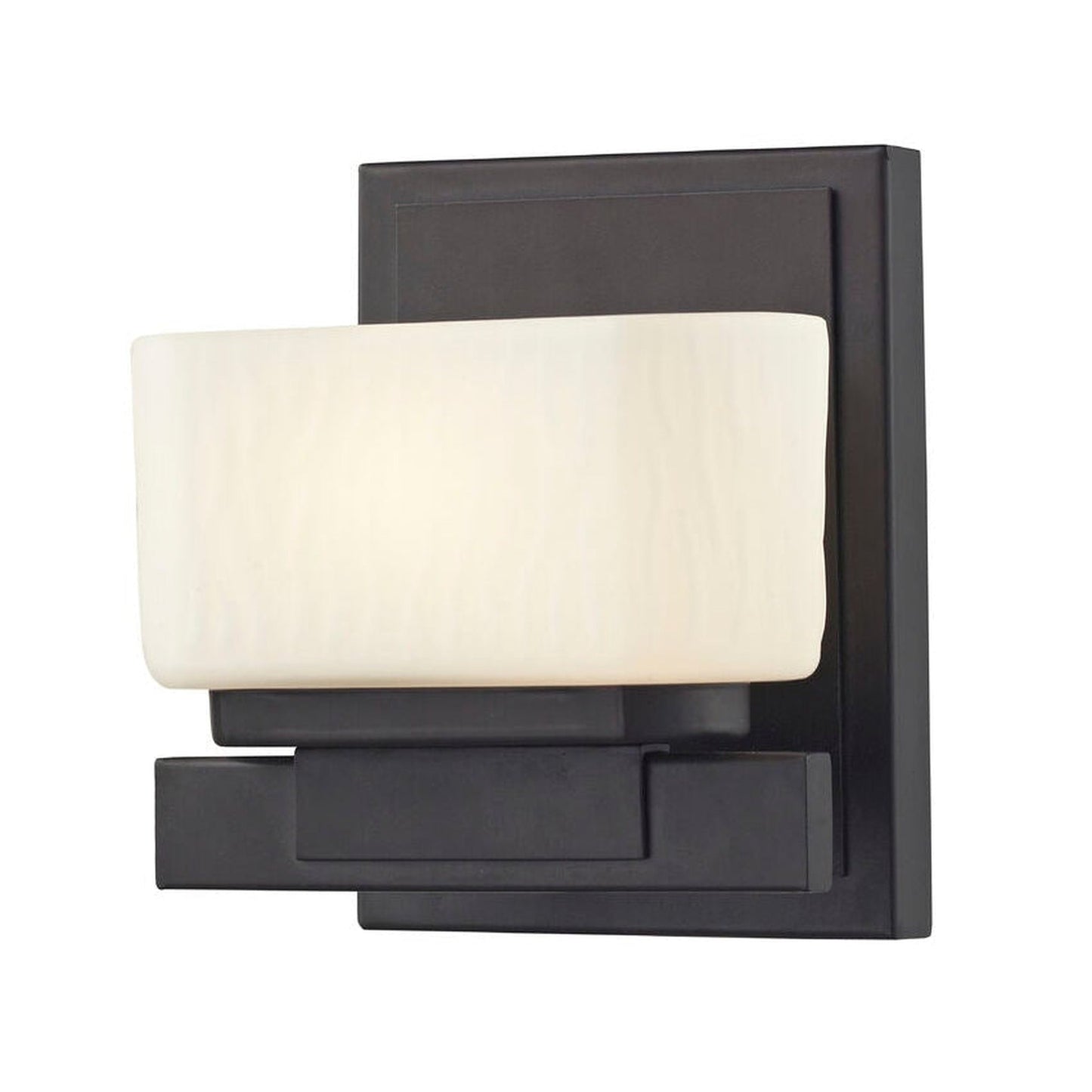 Z-Lite Gaia 6" 1-Light LED Matte Opal Glass Shade Vanity Light With Bronze Frame Finish