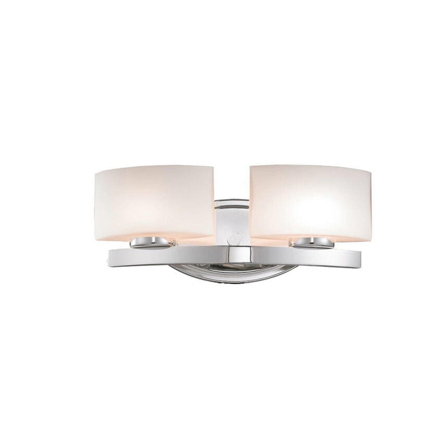 Z-Lite Galati 16" 2-Light Chrome Vanity Light With Matte Opal Shade