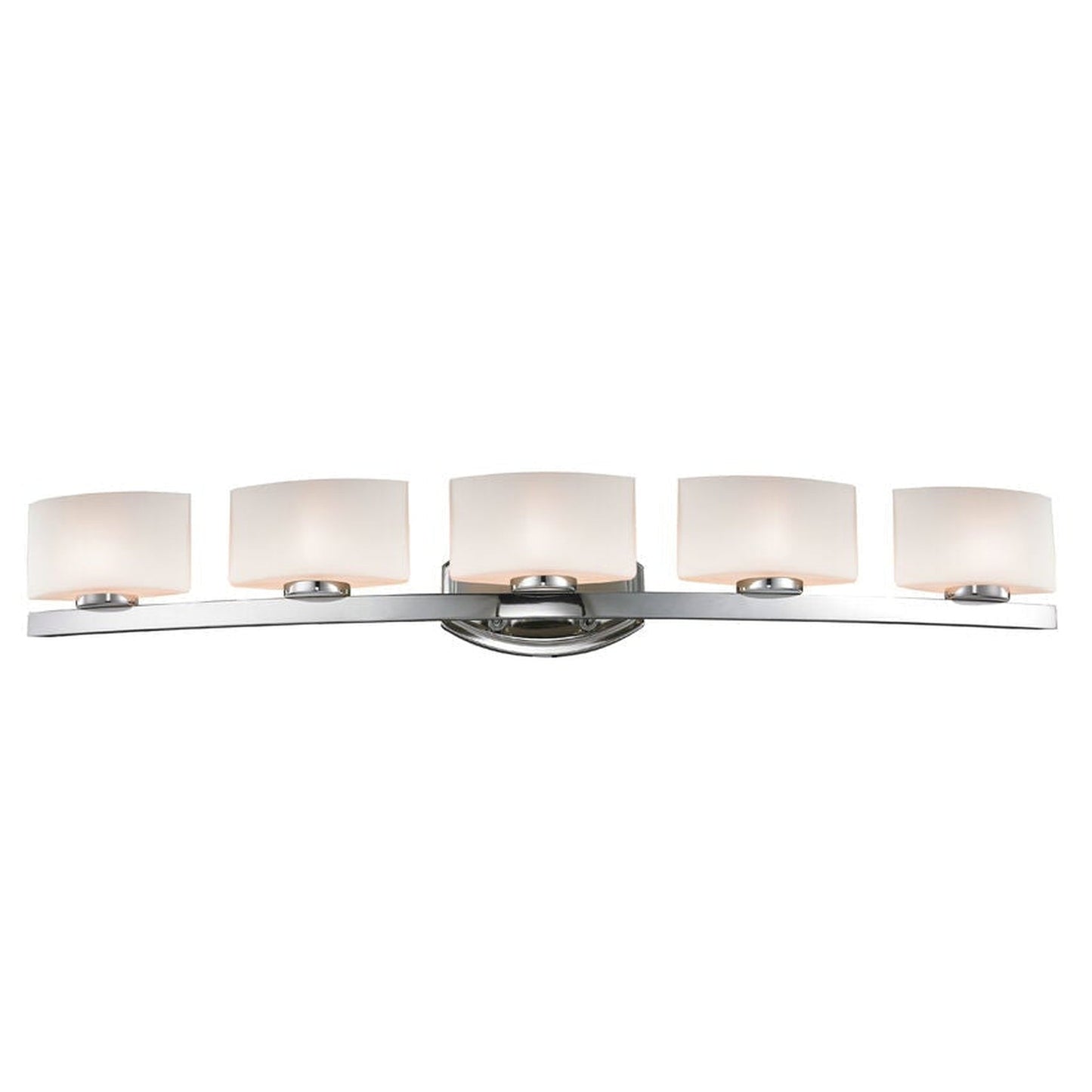 Z-Lite Galati 41" 5-Light Chrome Vanity Light With Matte Opal Shade