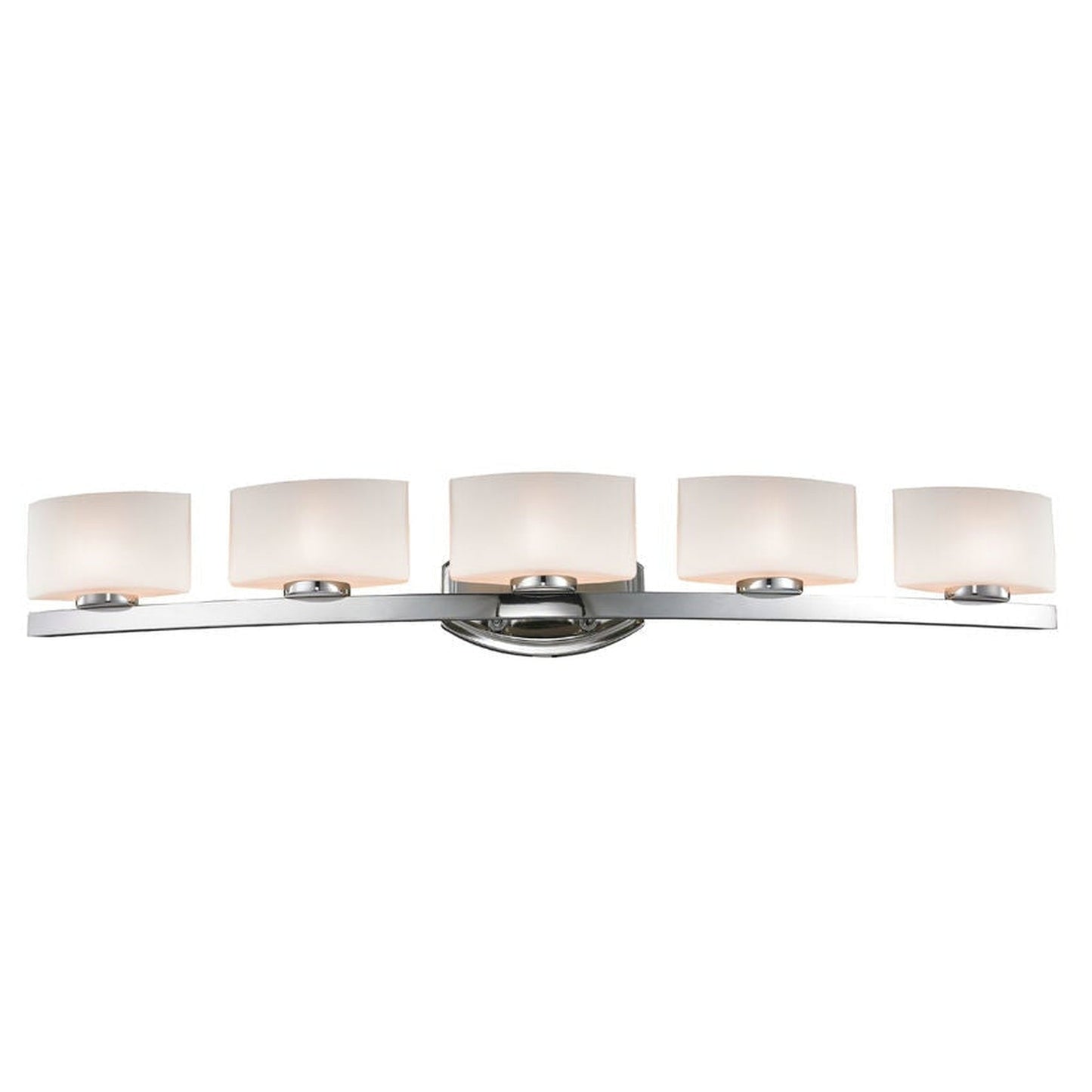 Z-Lite Galati 41" 5-Light LED Chrome Vanity Light With Matte Opal Shade