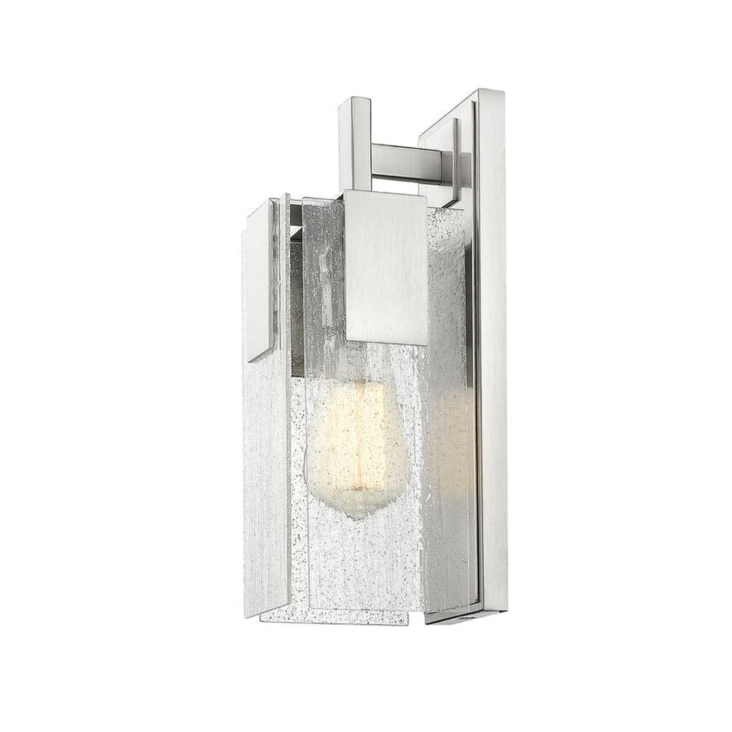 Z-Lite Gantt 5" 1-Light Brushed Nickel Wall Sconce With Seedy Glass Shade